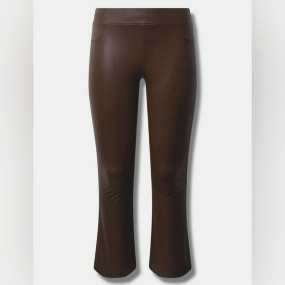 TORRID Signature Waist Faux Leather Bootcut Pants in 4 (26) - Picture 3 of 9